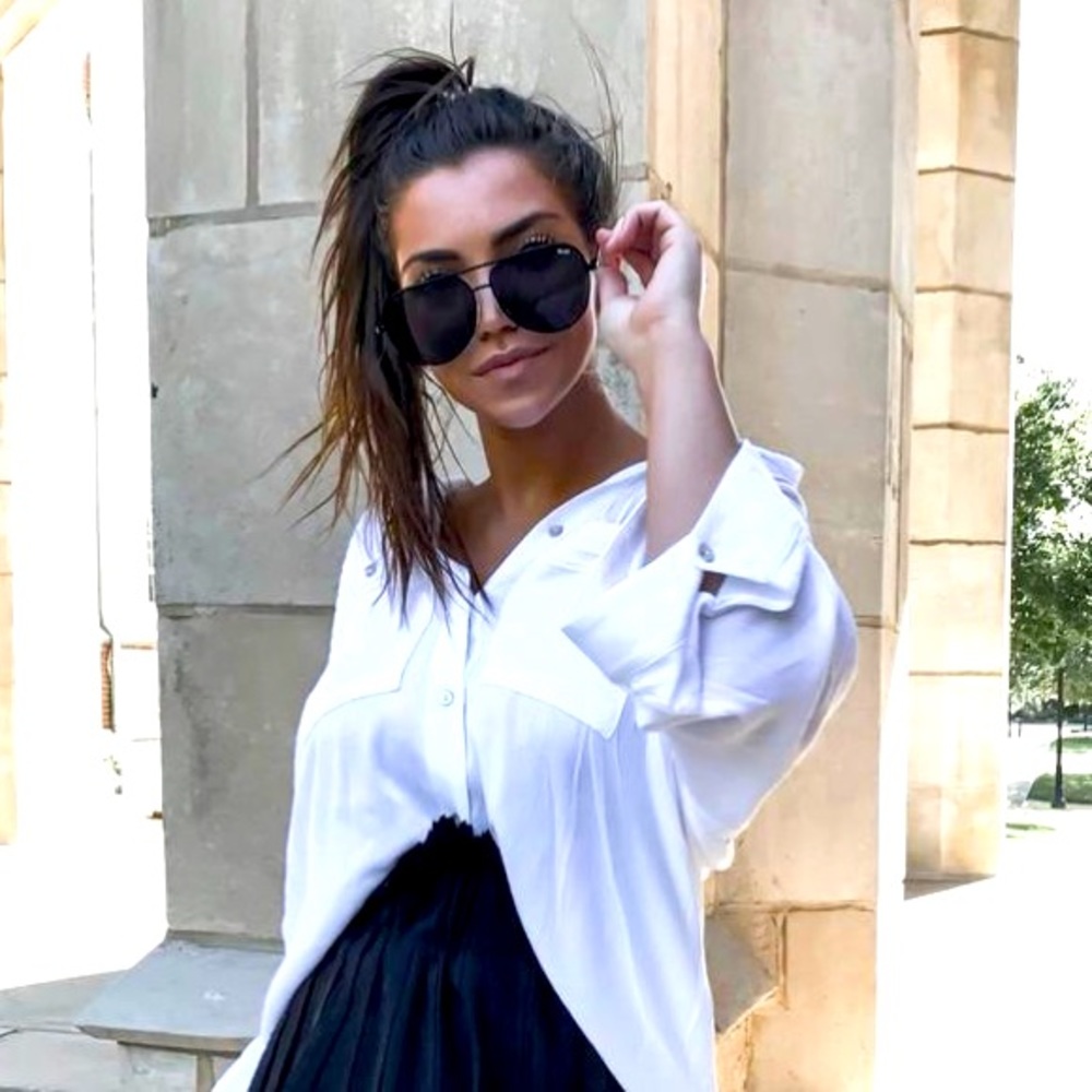 Quay Australia Black Vivienne Oversized Aviator Sunglasses